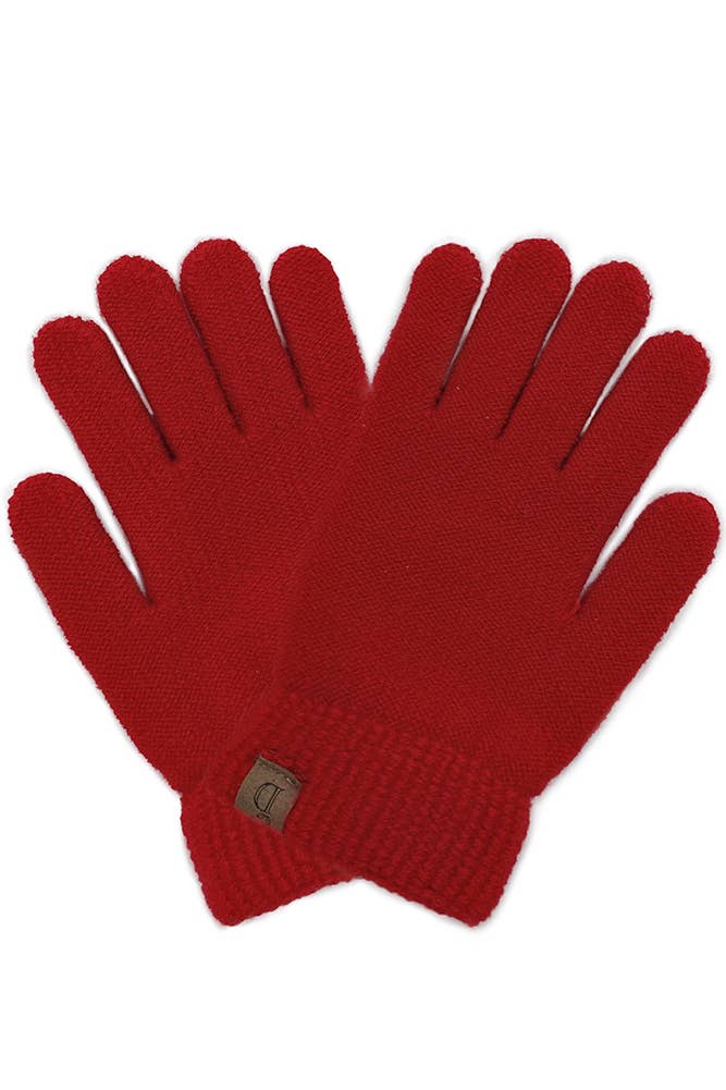 Solid Knit Touch Gloves