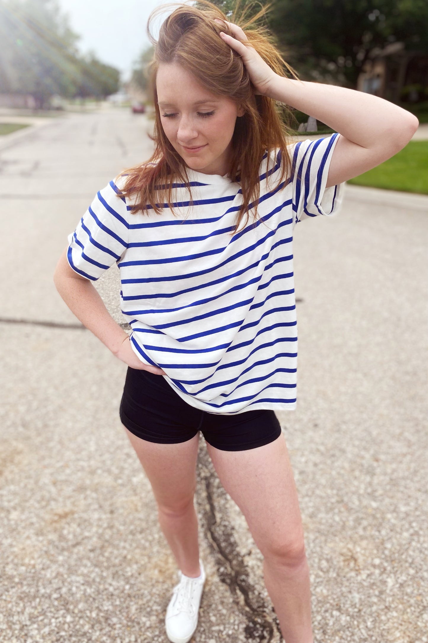 Crew Neck Stripe Top