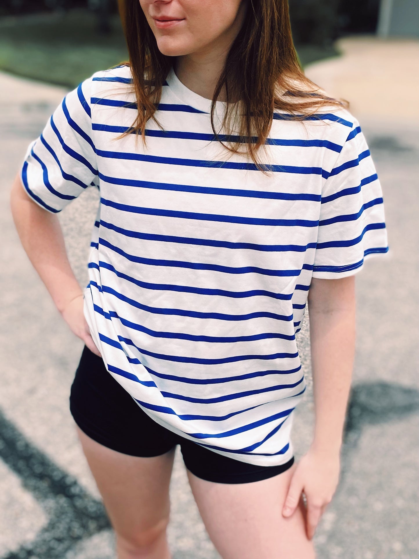 Crew Neck Stripe Top