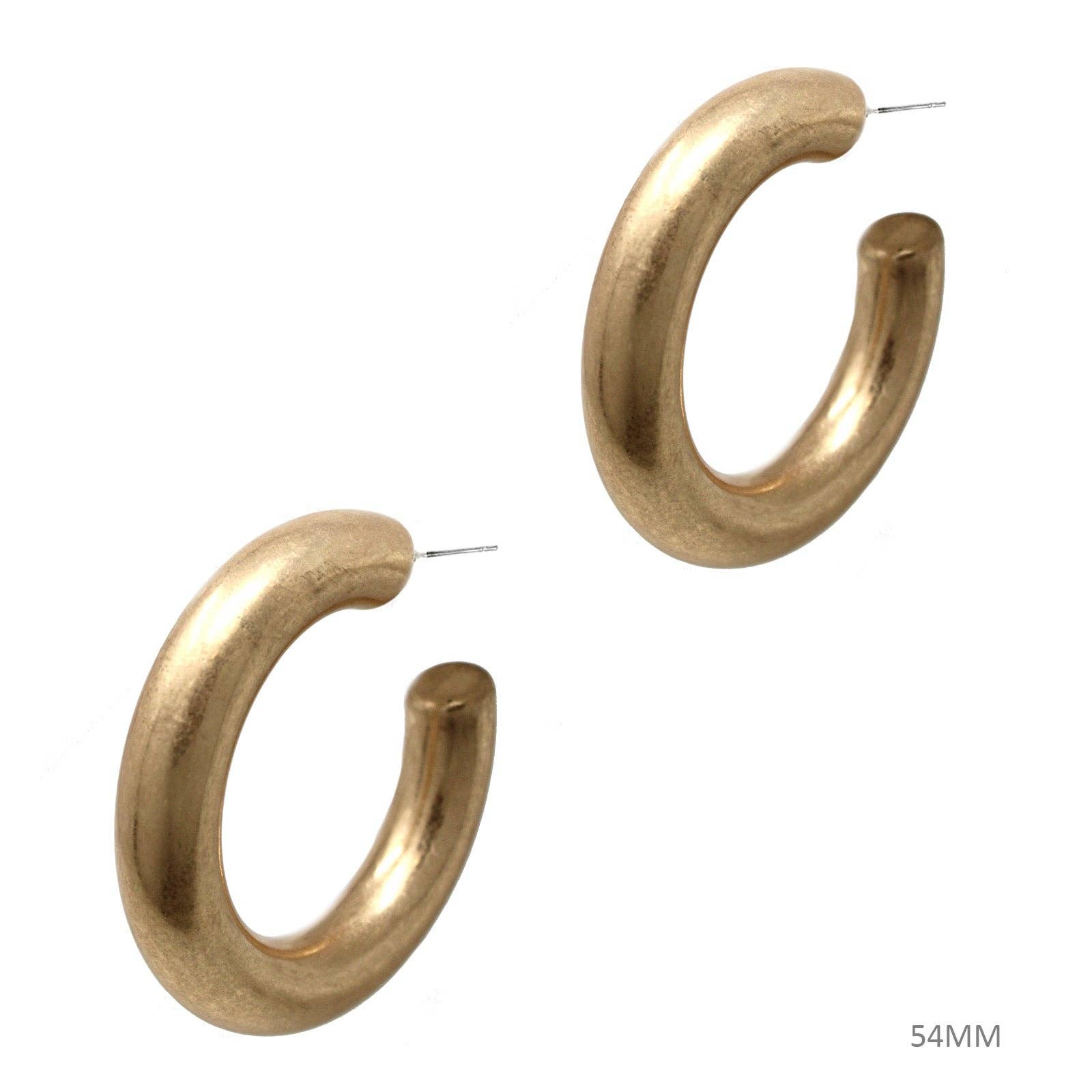 Thick round hoop on sale earrings