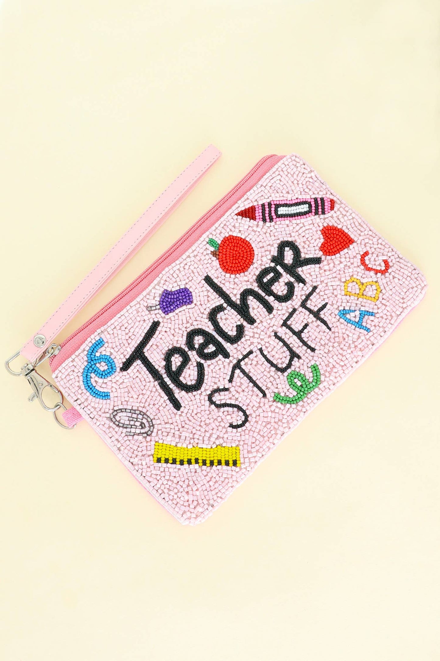 Teacher Stuff Beaded Wristlet