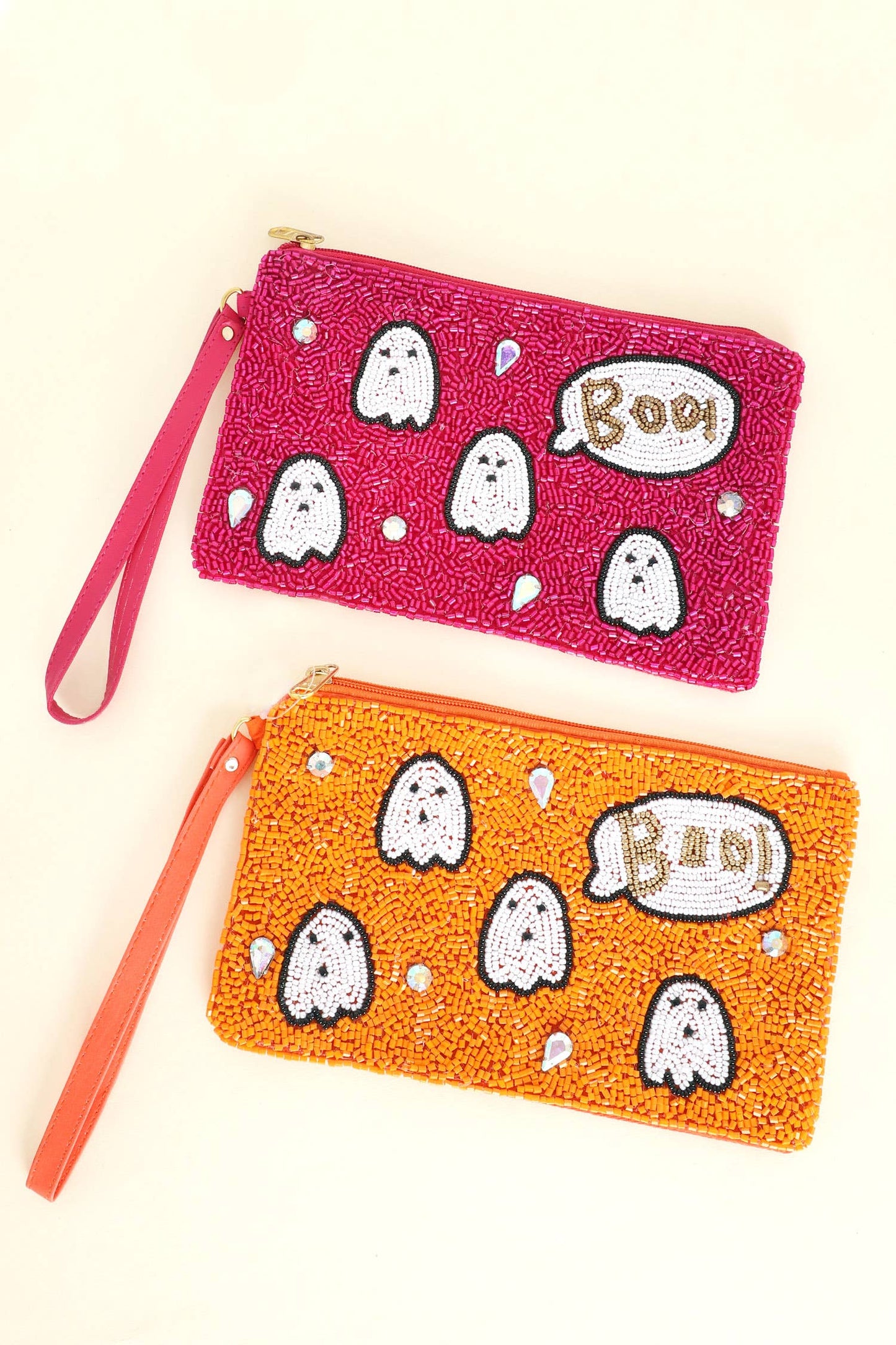 Boo! Ghosts Beaded Wristlet