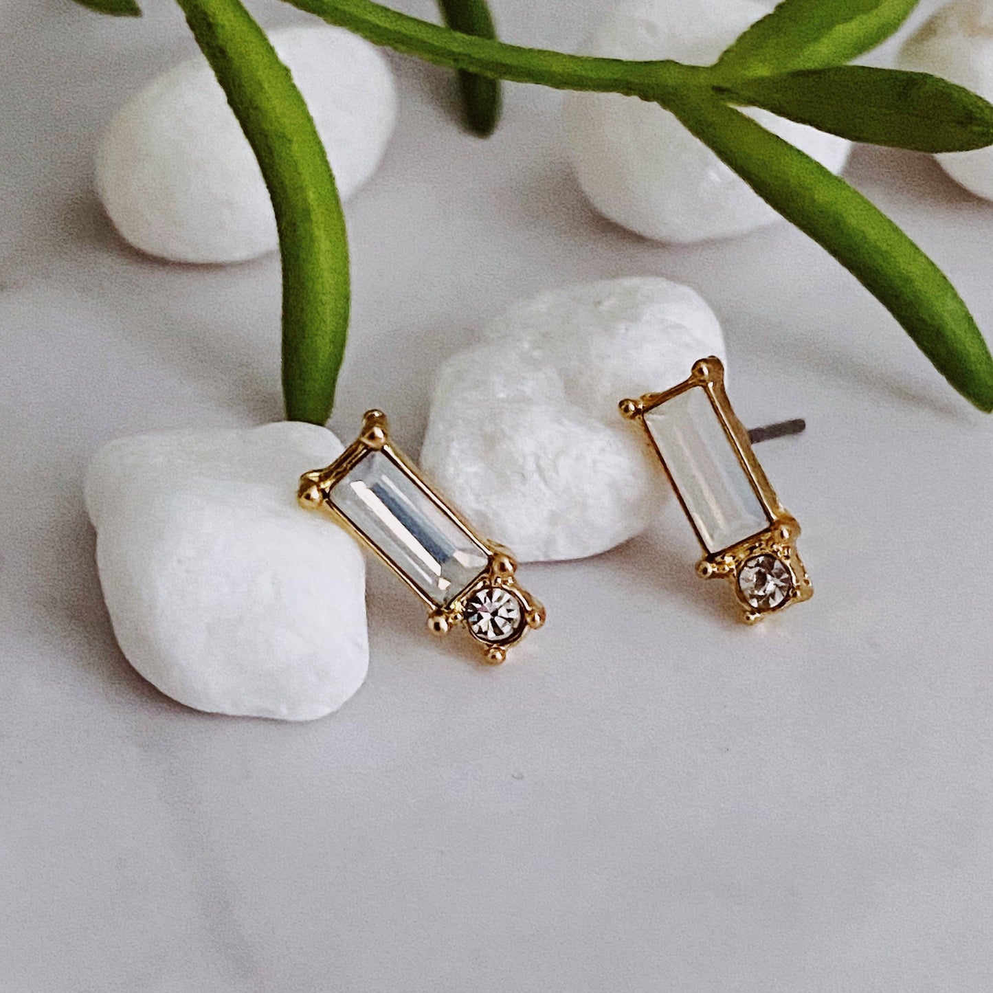 Baguette Cut Stud Earrings