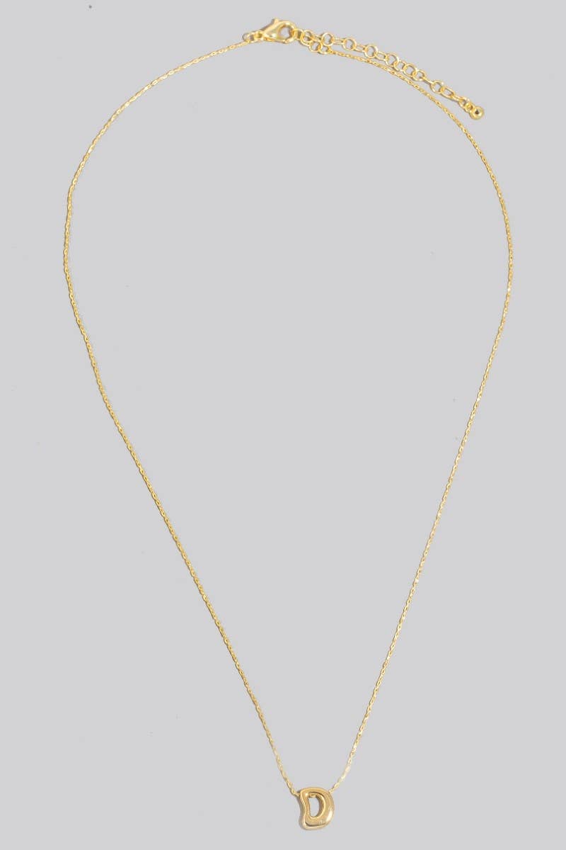 Gold Dipped Bubble Letter Pendant Necklace