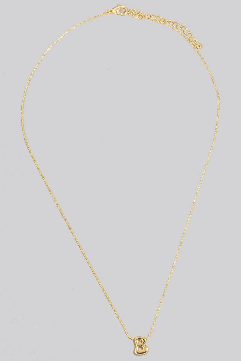 Gold Dipped Bubble Letter Pendant Necklace