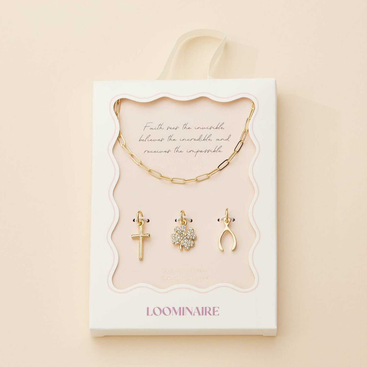 Luck and Faith Charm Trio Necklace