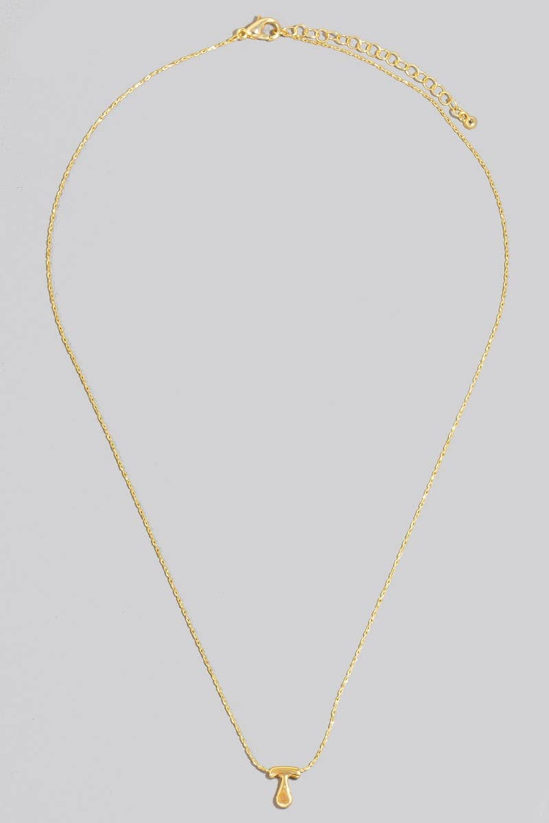 Gold Dipped Bubble Letter Pendant Necklace