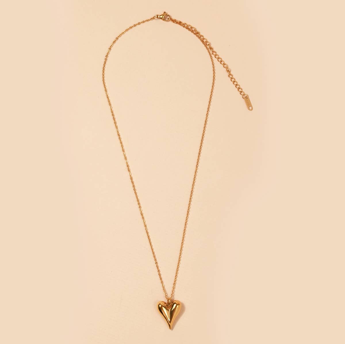 Heart Charm 18K Gold Plated Stainless Steel Necklace