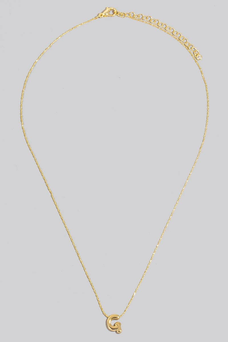 Gold Dipped Bubble Letter Pendant Necklace