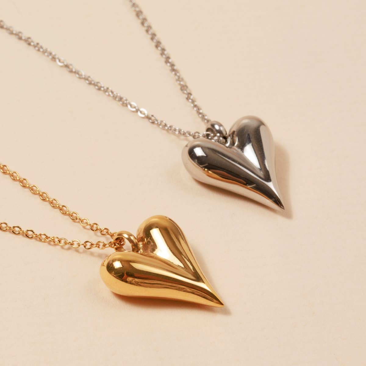 Heart Charm 18K Gold Plated Stainless Steel Necklace