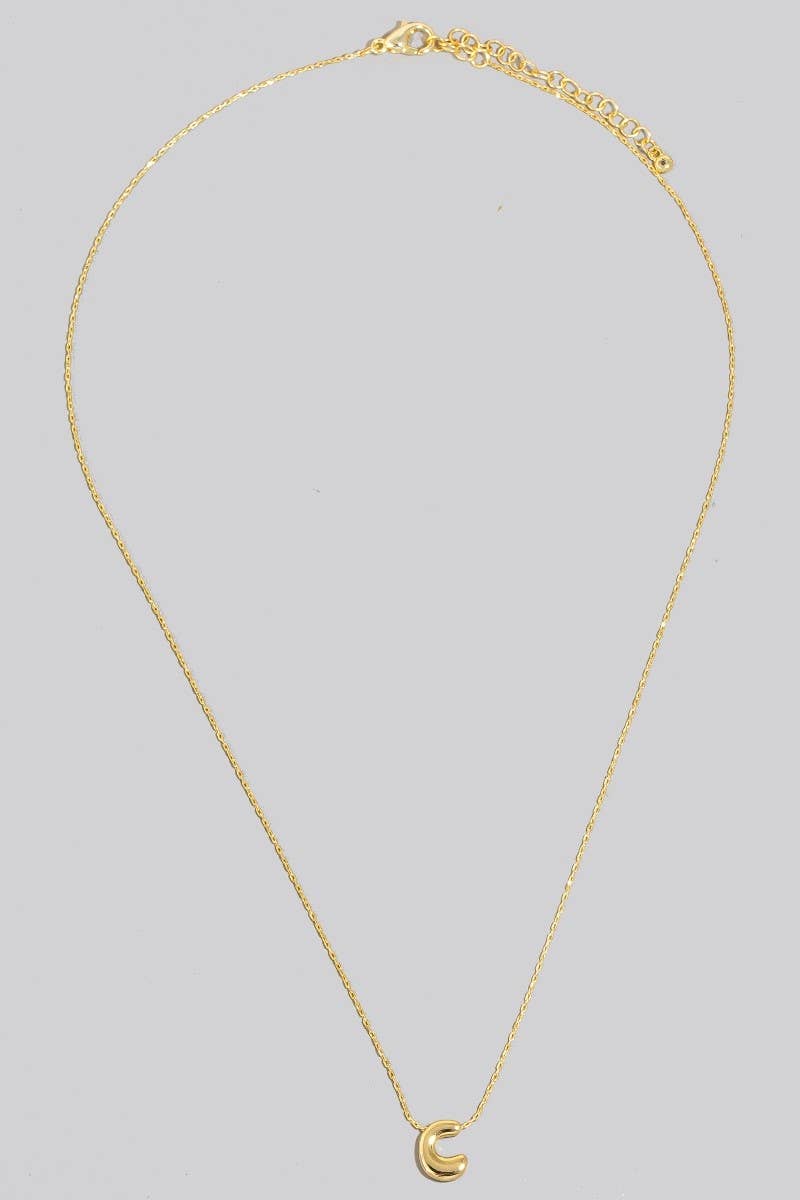 Gold Dipped Bubble Letter Pendant Necklace